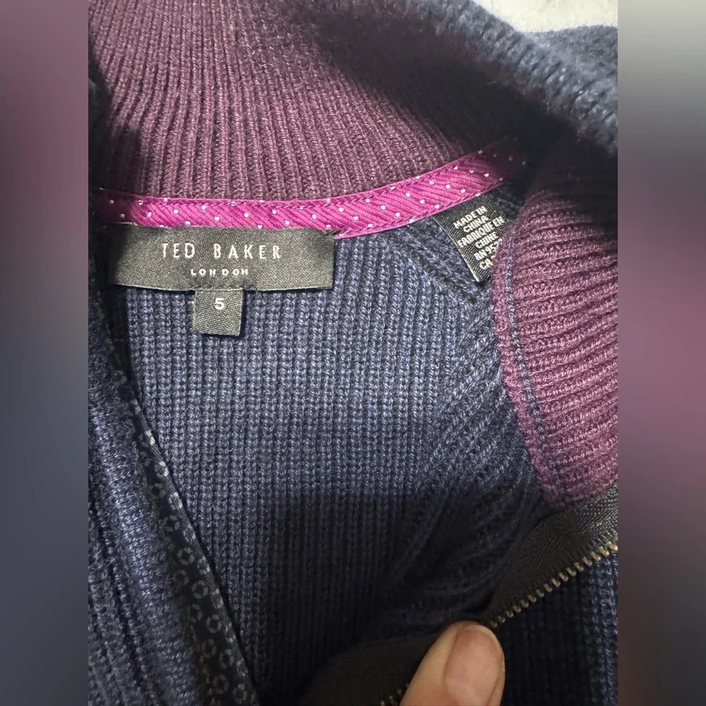 Ted Barker Men’s Sweater Blue Navy Sz 5 Quarter Zip